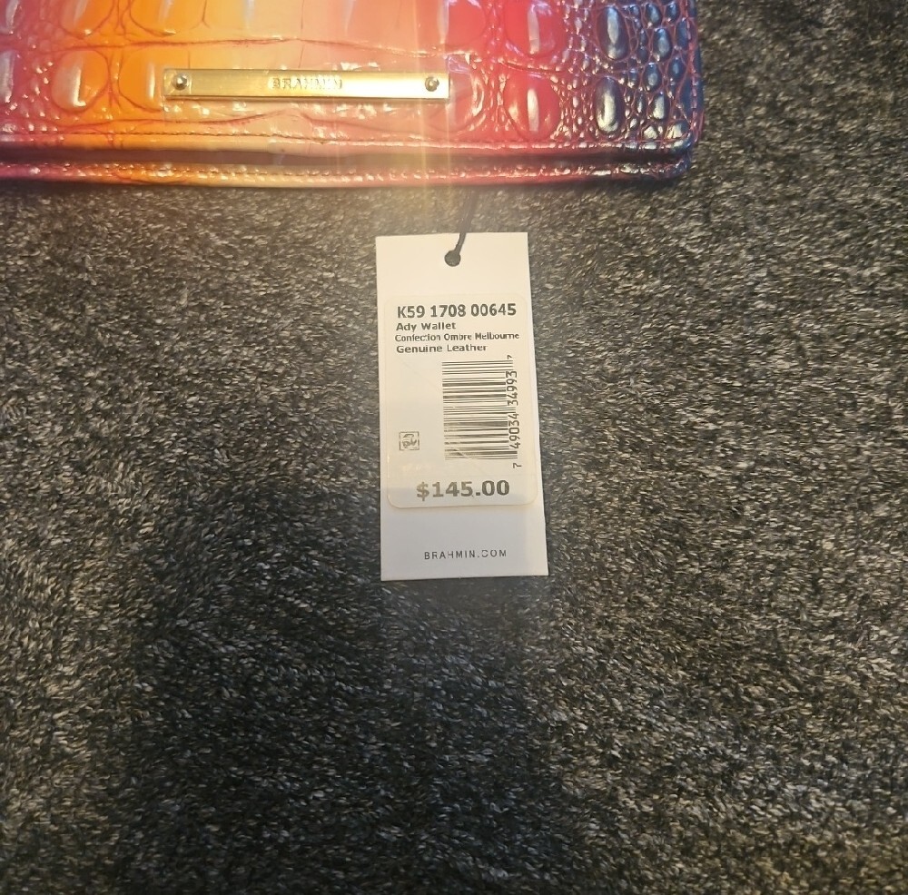 Brahmin Ady Wallet Confection Ombre Melbourne in Pink, Orange & Blue - Picture 5 of 6